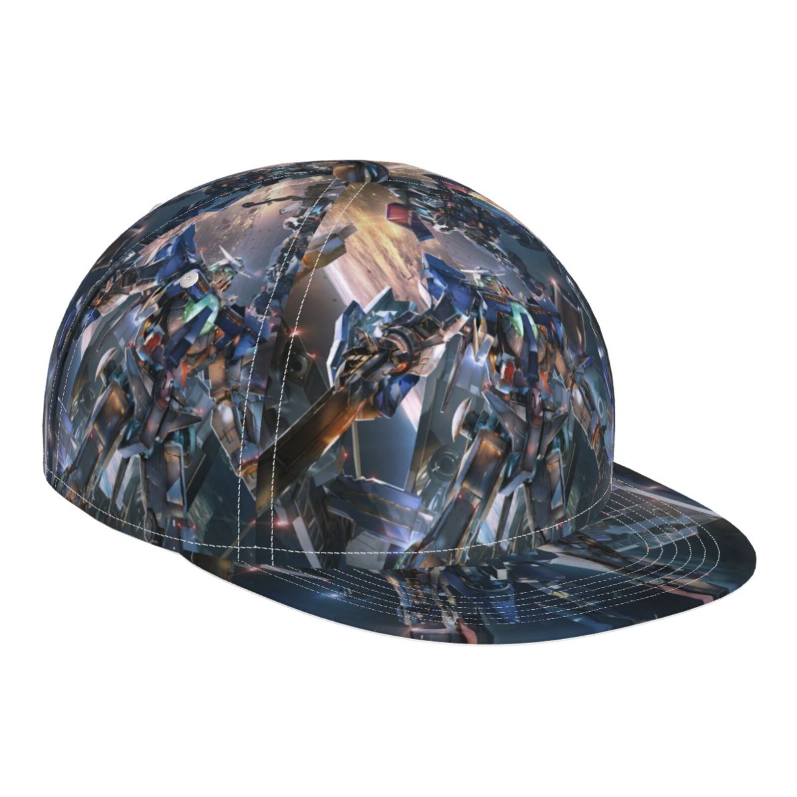 Flat Bill Brim Adjustable Baseball Cap 