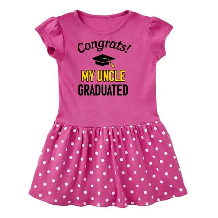 

Inktastic Congrats! My Uncle Graduated with cap Gift Toddler Girl Dress