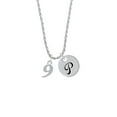 thumbnail image 2 of Delight Jewelry Silvertone Number - 9 - Silvertone Script Initial Disc - P - Charm Necklace, 20"+3", 2 of 4