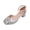 Silver, variant on Gyujnb Closed Toe Pearl Glitter Hook and Loop Low Heel Dress Shoes for Wedding Party Prom (Big Girls),8-9 Years
