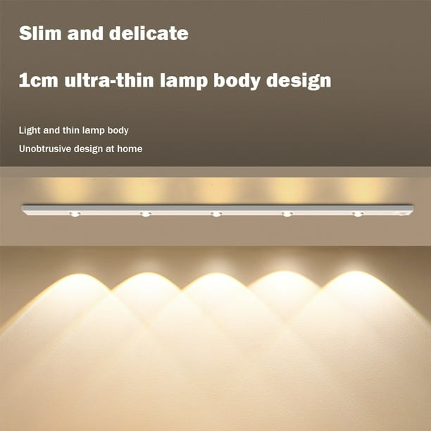 Lámpara de noche recargable adhesiva con sensor de movimiento LED para sala de estar y dormitorio