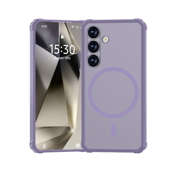 Dteck Magnetic Case for Samsung Galaxy S24,Shockproof TPU PC Case Compatible with Mag Safe Back Cover for Samsung Galaxy S24,Purple