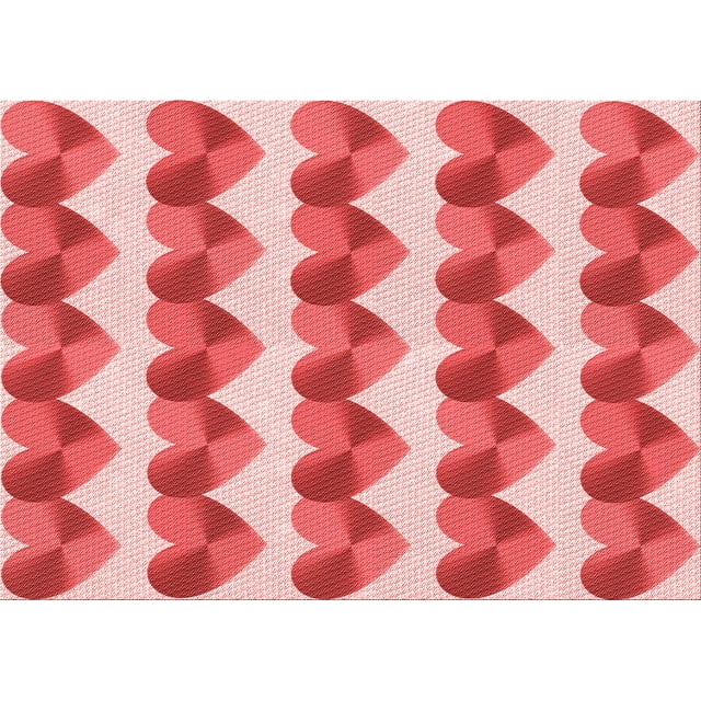 Ahgly Tapis Rectangulaire Lavable en Machine Intérieur Transitionnel Rose Pastel, 7 Pieds x 10 Pieds