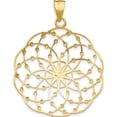 thumbnail image 4 of 14K Yellow Gold Rhodium Diamond Cut Sphere Pendant (50 X 35) Made In United States k1551, 4 of 6