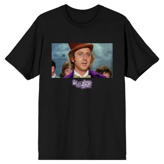 Willy Wonka & the Chocolate Factory 1964 Gene Wilder Men's Black Graphic Tee-Medium