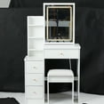 thumbnail image 3 of Small Size Vanity Table Set with Touch Control LED Mirror, 3 of 9