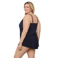 thumbnail image 4 of Aqua Green, Women's Plus Size Keyhole Blouson Romper, True Navy Blue, 2X, 4 of 4