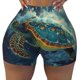 thumbnail image 2 of Balery Surfing Turtle Pantalones cortos de entrenamiento estampados para mujer, sin costuras, ajustados, para gimnasio, yoga, correr, deportes, ejercicio activo, fitness.-Small, 2 of 8