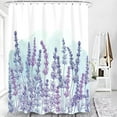 thumbnail image 5 of Lavender Shower Curtain, Purple Lavender Floral Shower Curtain Set, Watercolor Plant Leaves Flower Shower Curtains for Bathroom, Waterproof Fabric with 12 Hooks, 72 x 72 Inches, 5 of 6