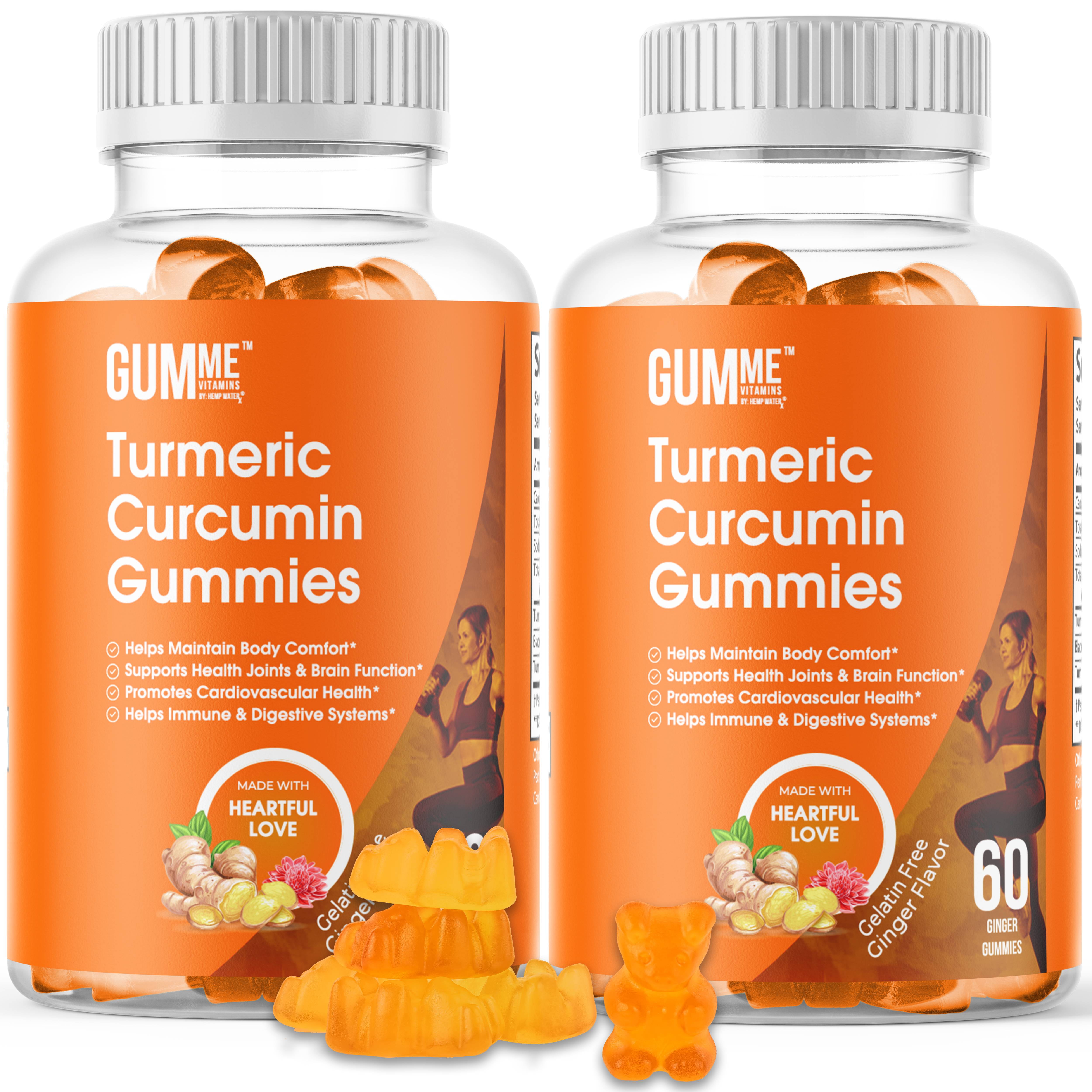 GumMe Turmeric Curcumin Gummies with Ginger, Tumeric Gummies with Black