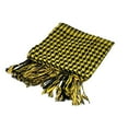 thumbnail image 2 of Arab Plaid Fringe Scarf Lightweight Cotton Head Neck Wrap with Tassel Unisex, 2 of 5