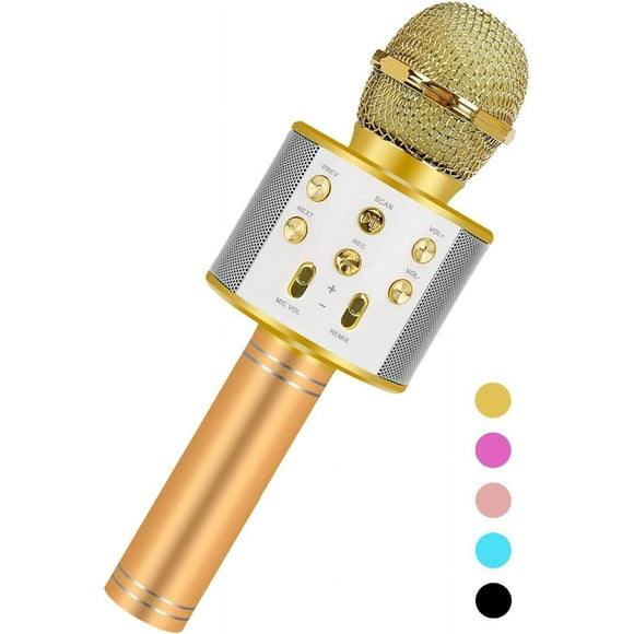 Fun Toys for 4-15 Year Old Girls, Handheld Karaoke Microphone for Kids Age 7-14,Birthday Gifts for 8 9 10 11 Years Old Boys Girls Golden