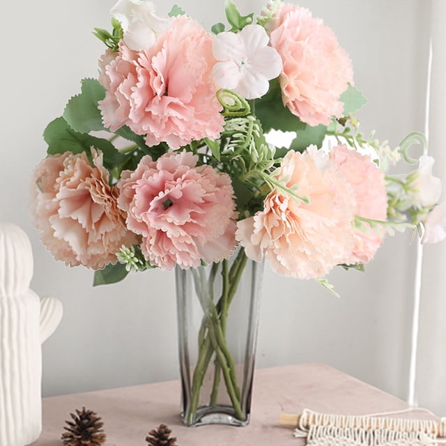Arrangement Floral pour Salon Bouquet d'Œillets Réaliste pour Entrée et Fleurs pour Maison