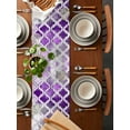 thumbnail image 2 of Purple Morocco Table Runner 90 Inches Long for Dining Table Decor,Rustic Country Smear Street Mottled Art Burlap Linen Farmhouse Table Runner Coffee Table Runners Dresser for Kitchen Party Holiday, 2 of 8