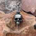 thumbnail image 5 of Gothic Skull Daggers Badge Pin Vintage Horror Skeleton Brooch Crossing Swords Badge Clothing Pin Jewelry Lapel Pin, 5 of 8