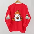 thumbnail image 4 of Womens Halloween Sweatshirts Casual Long Sleeve Cute Halloween Ghost Printed Winter Sweaters Loose Crewneck Pullover Blouses Ladies Halloween Costumes, 4 of 5