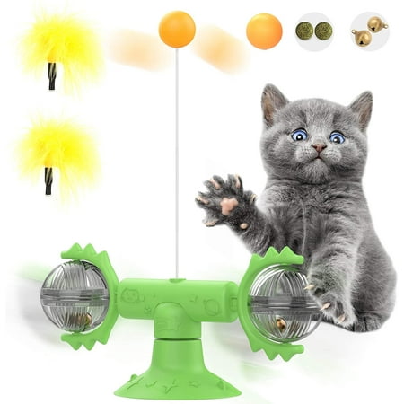 Moulin à vent jouet pour chat chaton rotatif tourne-disque jouet chat  cataire jouet avec ventouse 