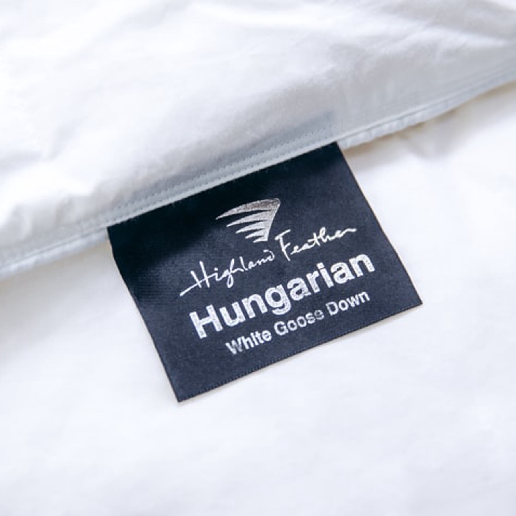 Highland Feather 750 Loft Hungarian White Goose Down Pillow 500TC Pure Cotton Casing, Two Pillows