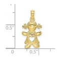 thumbnail image 3 of Finest Gold 10K Playful Girl with Cut Out Heart Charm, 3 of 4