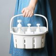 thumbnail image 5 of PPgejGEK Plastic Shower Basket with Hooks 12x9.64x7.16 Inch Multipurpose Bathroom Kitchen Storage Organizer for Cosmetics Vegetables Cleaning Supplies Hanging Handle Durable White Gray, 5 of 7