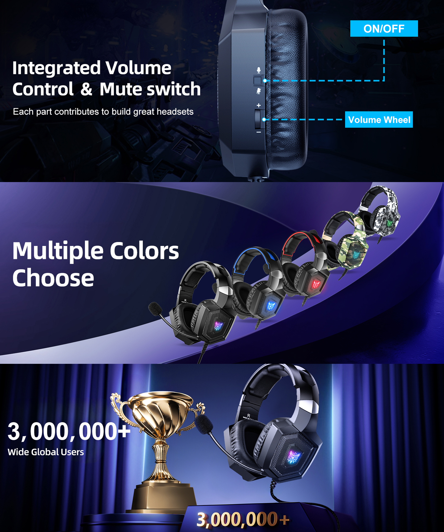 Onikuma K8 Wired Gaming Headset with 7.1 Surround Sound photo 3