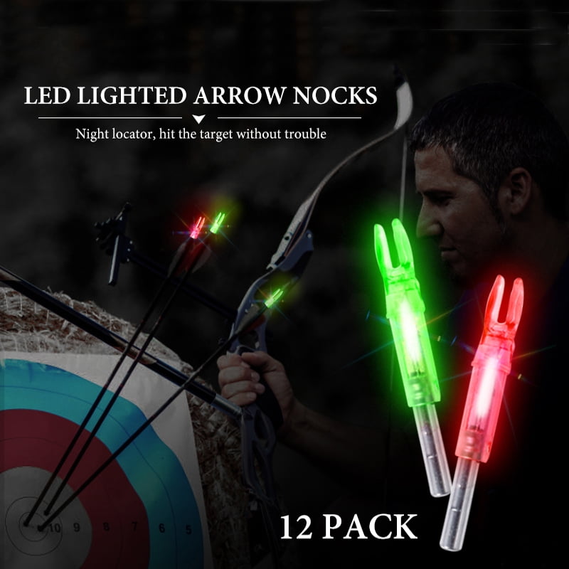 12/6PCS Archery Target Hunting Lighted Nock Compound Arrows C0G0 Bow LED R5H8 