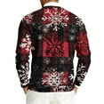 thumbnail image 3 of Men's Christmas Printed Crewneck Long Sleeve Ribbed Knit Pullover Sweater with Christmas Tree Print, Relaxed Fit Casual Business Knitwear for Holiday Parties,Black,L, 3 of 5