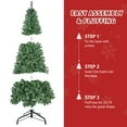 thumbnail image 2 of Christmas Tree 6FT Artificial Christmas Tree with 500 PVC Tips, Hinged Structure & Metal Stand – Full Green Holiday Tree for Office, Apartment, or Party Decoration,Flocked Christmas Tree, 2 of 10