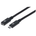 thumbnail image 1 of Cable de extensión USB Tipo C de Súper Velocidad Macho a Hembra, 50cm, Manhattan Manhattan USB 3.2 Gen 2, Tipo C Macho a Tipo C Hembra, 10 Gbps, 5 A, 50 cm (1.5 ft.), Negro, 1 of 2