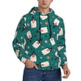 thumbnail image 2 of Fotbe Men's Hoodie with Halloween Ghosts Pattern - Kangaroo Pocket Pullover Hooded Sweatshirt, Perfect for Daily Wear, Travel, and Home-X-Large, 2 of 7
