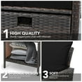 thumbnail image 6 of LeveLeve Balcony Furniture 5 Piece Patio Conversation Set, PE Wicker Rattan Outdoor Lounge Chairs with Soft Cushions 2 Ottoman&Glass Table for Porch, Lawn-Brown Wicker (Black), 6 of 6
