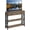 Taupe Wood, variant on Sunshen TV Stand for TV up to 45 inch, Narrow Tall Storage, Gray | Slim 12" Depth Fits Small Spaces, Industrial Media Console, Sturdy MDF & Metal Frame, Drawer & Open Shelves for Living Room
