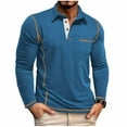 thumbnail image 2 of Handshe Men's Casual Shirt, Solid Color with Half Button Front and Pocket, Relaxed Fit for Daily Wear, 2 of 7