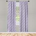 thumbnail image 2 of Ambesonne Lilac Curtains, Romantic Minimal Heart Print, Pair of 28"x95", Pale Purple and Mauve, 2 of 4