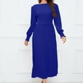 thumbnail image 2 of Yuyuzo Robe Maxi Formelle pour Femme à Manches Longues, Col Ras du Cou, Froncée, à Volants, Fluide, Couleur Unie, Robe de Cocktail avec Ceinture, 2 of 7
