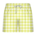 thumbnail image 2 of Ahuyic Mens Summer Plus Size Pants Mens Short Pants,Men Casual Print Shorts With Pockets Elastic Waist Beach Pants Shorts,Yellow,M, 2 of 4