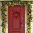thumbnail image 5 of HYLLai Christmas Wreath with Red and Green Accents, Rattan Wall Hanging Decor for Door or Window, Festive Holiday Display for Home Mall or Office Scene, Red, 5 of 6