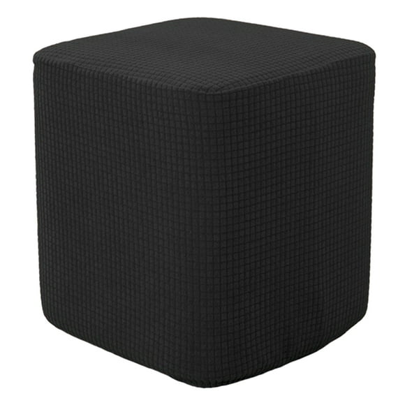 Funda de repuesto para reposapiés otomano cuadrado Sunnimix poliéster negro