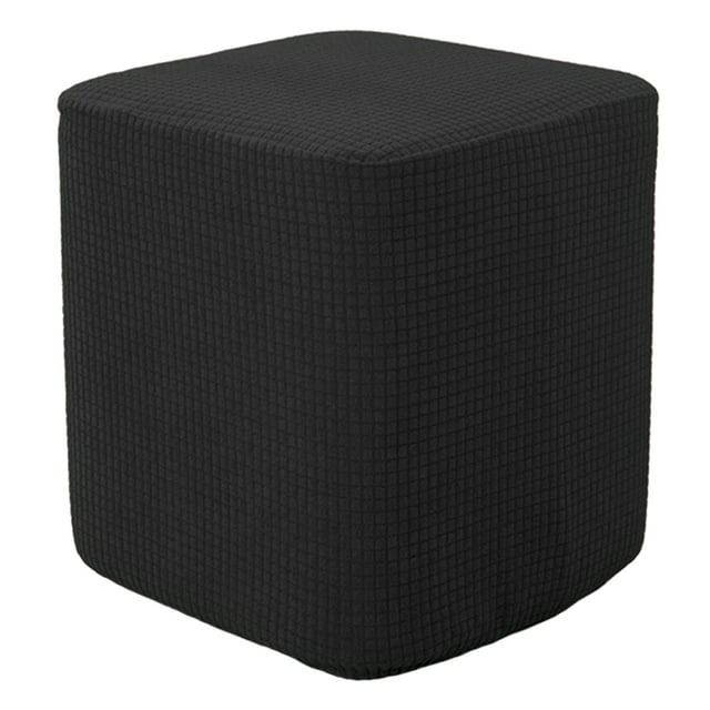 Housses Carrées pour Pouf Housse de Repose-Pieds de Meuble Remplacement Noir