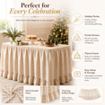 thumbnail image 4 of Teacher Desk Skirts，6 ft x 30 Inch Ruffled Table Skirt Decor Supplies for Classroom Teacher Office Desk Decor, Farmhouse Home Kitchen Party Beige, 4 of 9