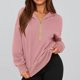 thumbnail image 3 of Women's Half Zip Pullover Cropped Hoodie Autumn Zipper Long Sleeve Hoodie White XXL, 3 of 4