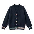 thumbnail image 3 of gbyLJF Womens V Neck Cardigan Sweater Long Sleeve Button Down Knitted Tops Coats with Pockets, 3 of 3