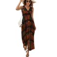thumbnail image 2 of A Close Up of A Book Shelf with Many Books Dress Summer Street Style Bohemia Long Dresses Female Sleeveless Printed Maxi Dress, 2 of 9