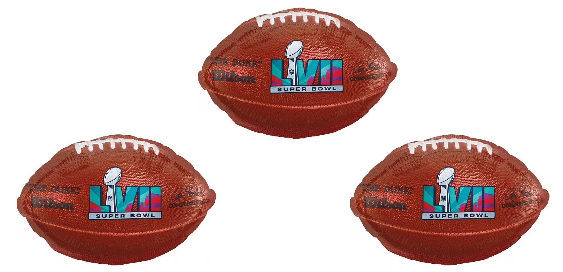 Super Bowl 57 (3) 18" Eagles vs Chiefs Official NFL Football Mylar Foil