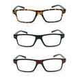 thumbnail image 3 of EYE ZOOM 3 Pack Extra Wide Super Light Plastic Frame Trendy Reading Glasses for Men and Women, Black, Brown and Tortoise +1.50, 3 of 5