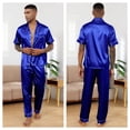thumbnail image 6 of Silk Satin Pajama Sets for Men Short Sleeve Button-Down Pajamas for Men 2 Piece Men Silk Sleepwear Set Mens Satin Loungewear Sets with Long Pants, S-XXL, 6 of 13
