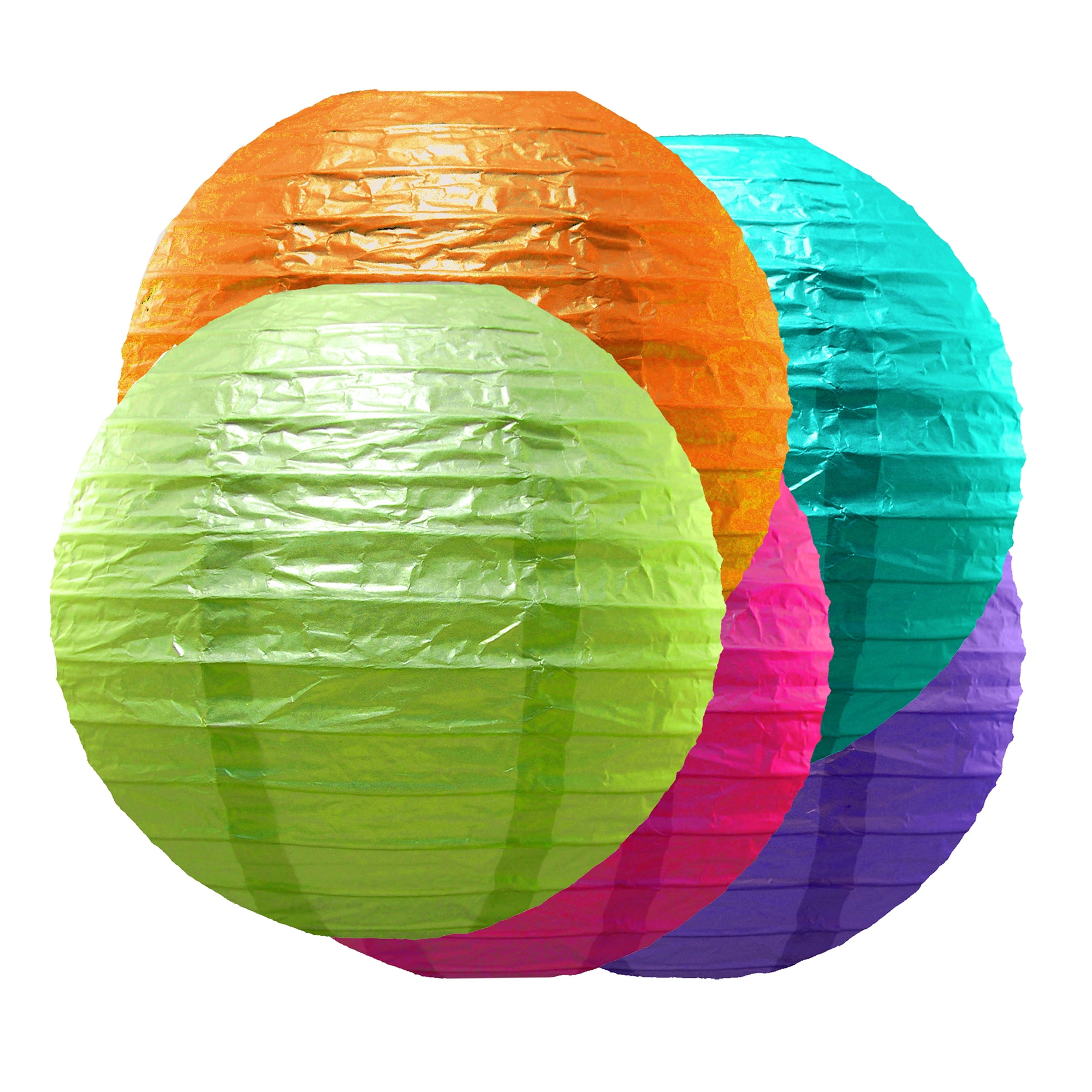 LumaBase Multicolor Paper Lanterns Set of 5