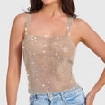 thumbnail image 3 of Kureaily Stylish Women's Tank Tops For Parties And Nightclubs Rhinestone Sleeveless Crop Top For A Seductive Basic Cotton Camisole, 3 of 5