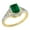 Yellow Gold, variant on Collection 7x5mm Emerald Cut Lab Created Emerald & Round White Diamond Halo Split Shank Engagement Ring for Women in 10K Solid Yellow Gold Size 8