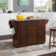 thumbnail image 2 of Crosley Eleanor Stainless Steel Top Kitchen Island in Mahogany, 2 of 16